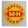 Massey Harris MH555 Massey Harris Decal, 3 inch Round, M-H, Yellow with Red Letters, Mylar